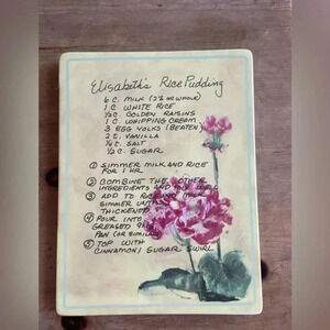 Vintage "2003 Enesco Carol Rowan hydrangea “Elisabeth's Rice Pudding” Recipe